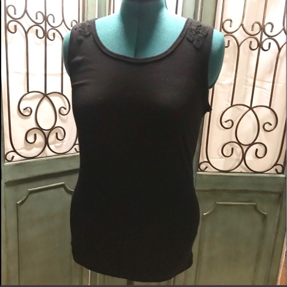 Style & Co. Black with lace Tank top